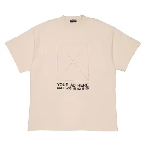 Balenciaga Your Ad Here Chalky White Oversized Logo Cotton T-Shirt