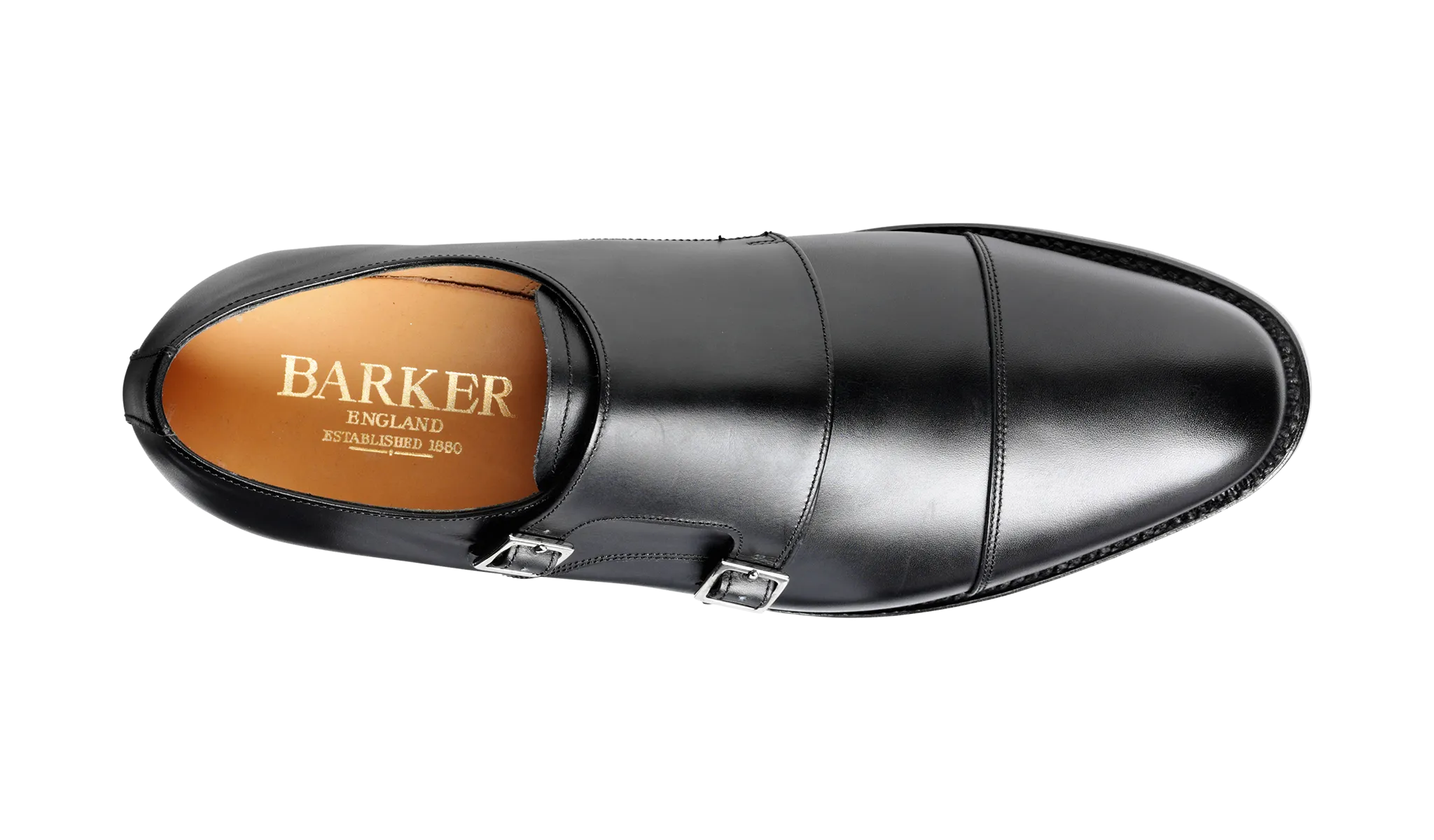 Barker Tunstall Buckle-Monk Shoe  - Black Calf