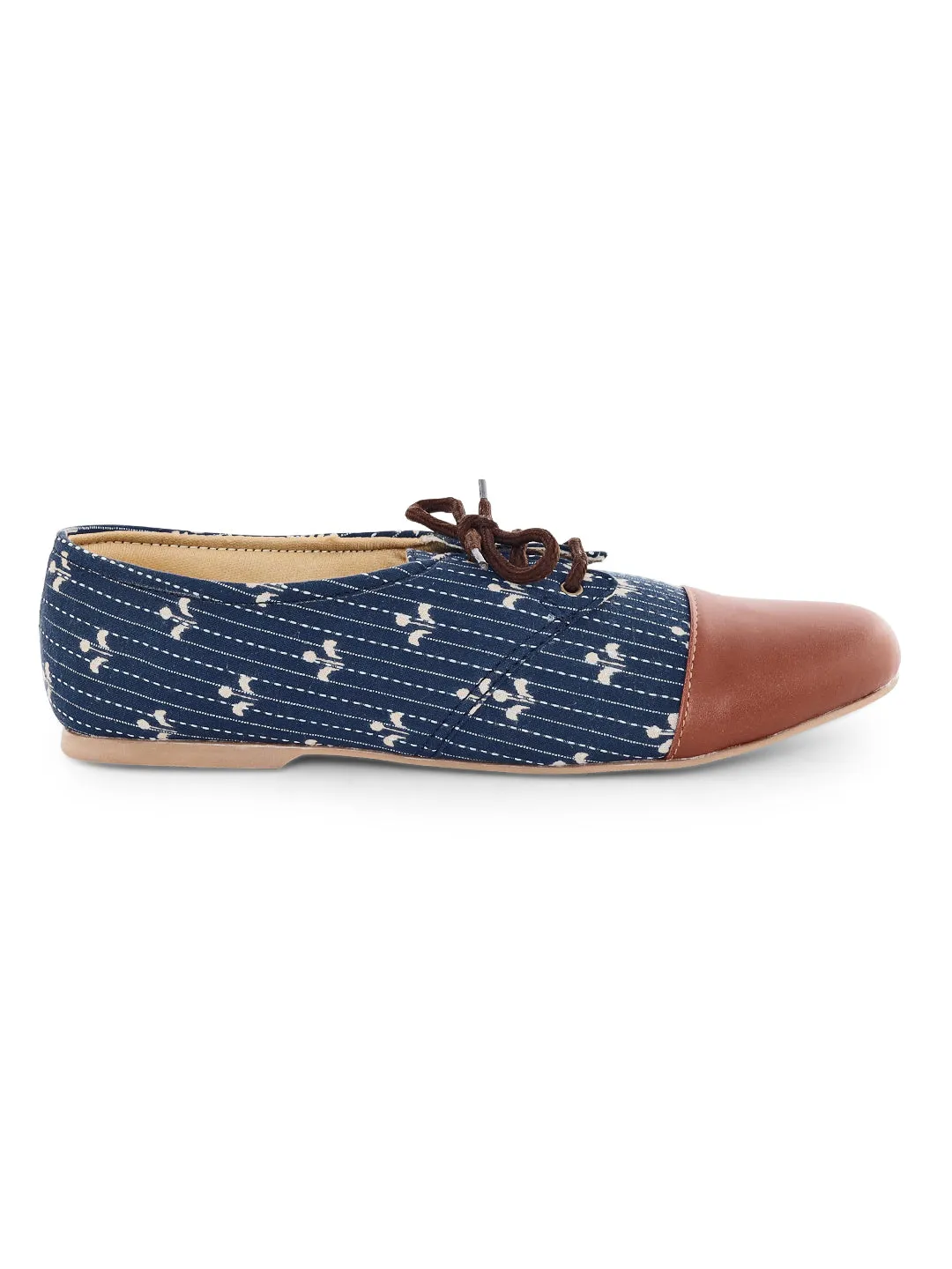 Blue Block Cap Toe Oxfords