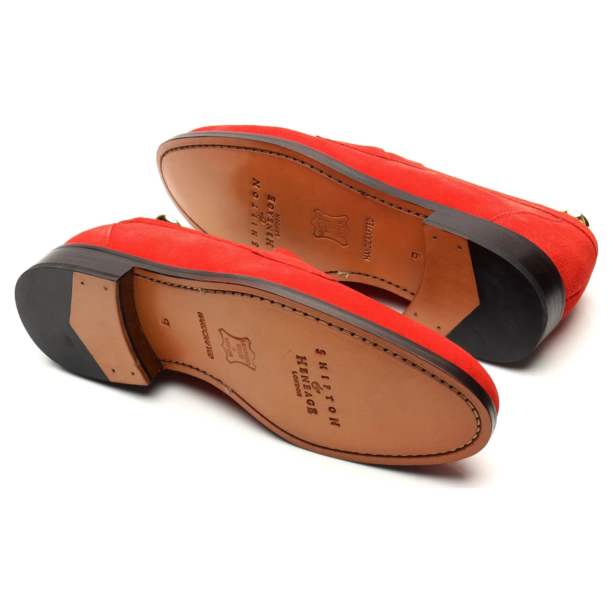 'Calder' Red Suede Loafers UK 9