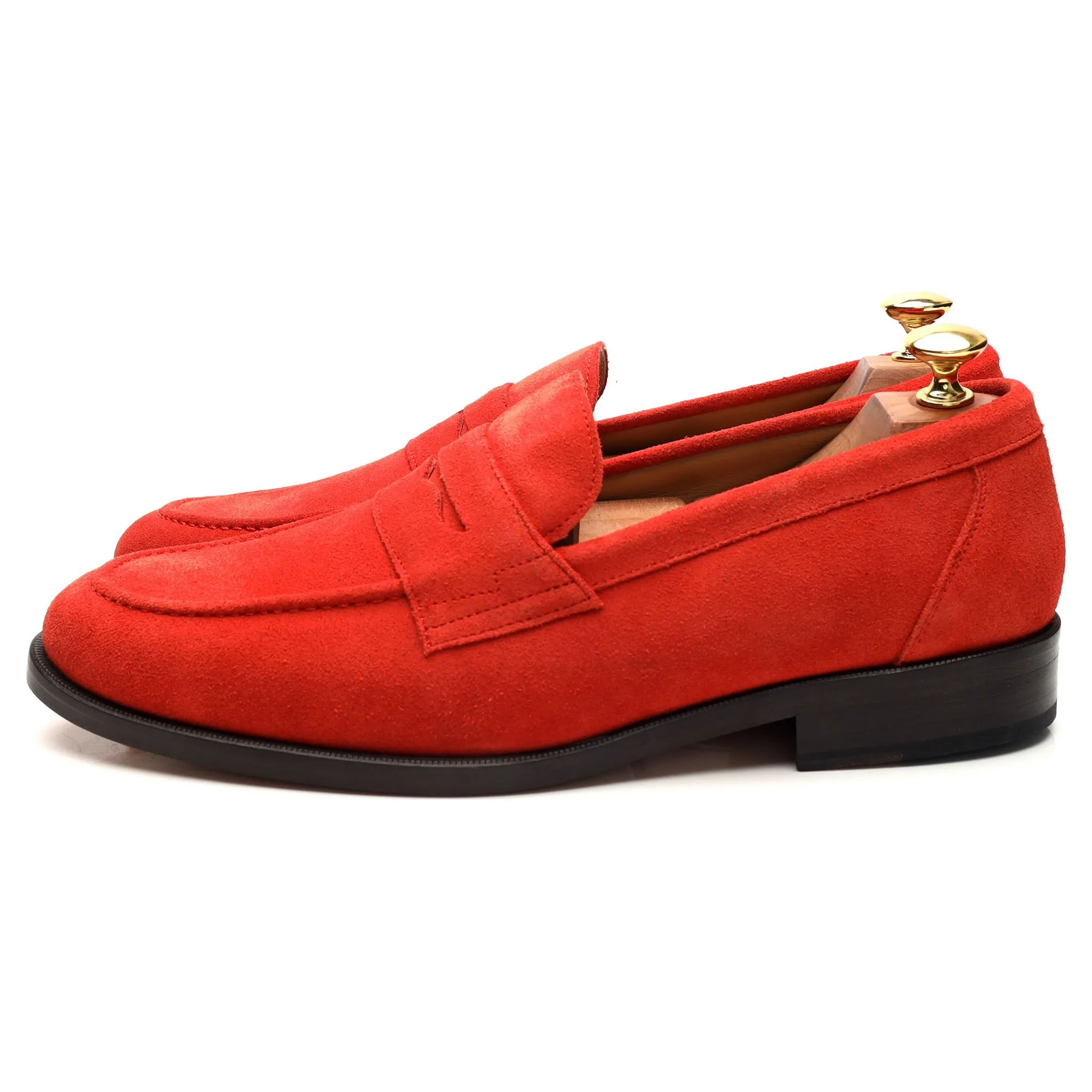 'Calder' Red Suede Loafers UK 9