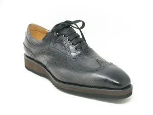 Calfskin Lace-Up Oxford Grey