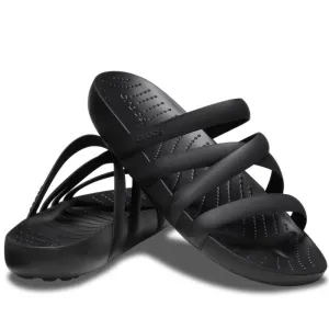 Crocs -  Womens Splash Strappy Slide Sandal Black