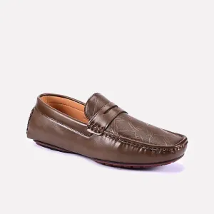 Duncan Brown Textured Penny Loafers 0130828