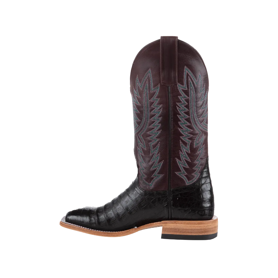 Horse Power Women's Black Caiman Belly Boots