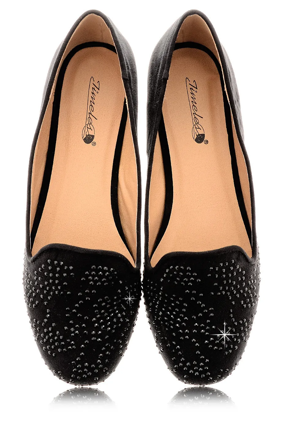 KENDRA Black Rhinestone Loafers