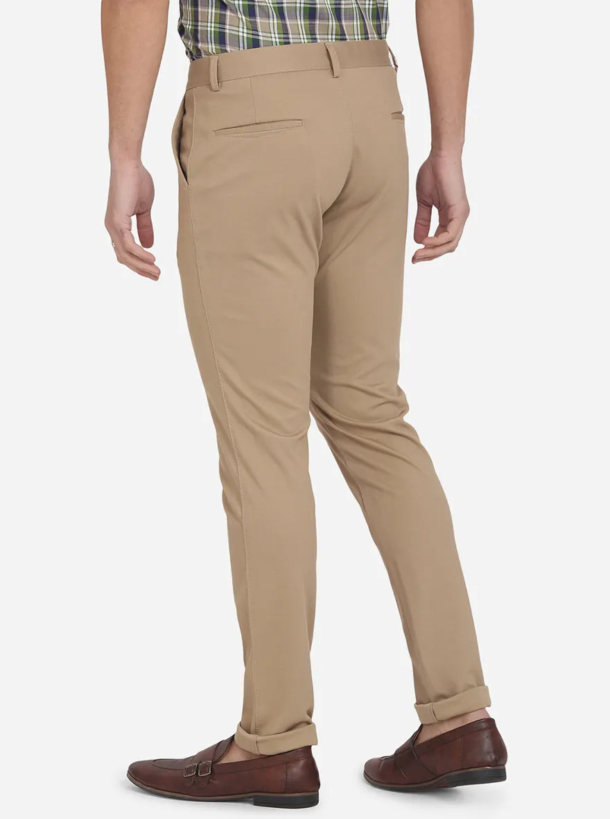 Khaki Solid Venice Fit Casual Trouser | JadeBlue