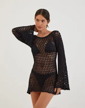 Knit Belle Short Cover Up - Black