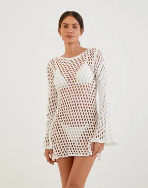 Knit Belle Short Cover Up - Off White