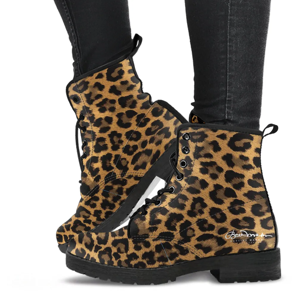 Leopard Leather Boots (Vegan)