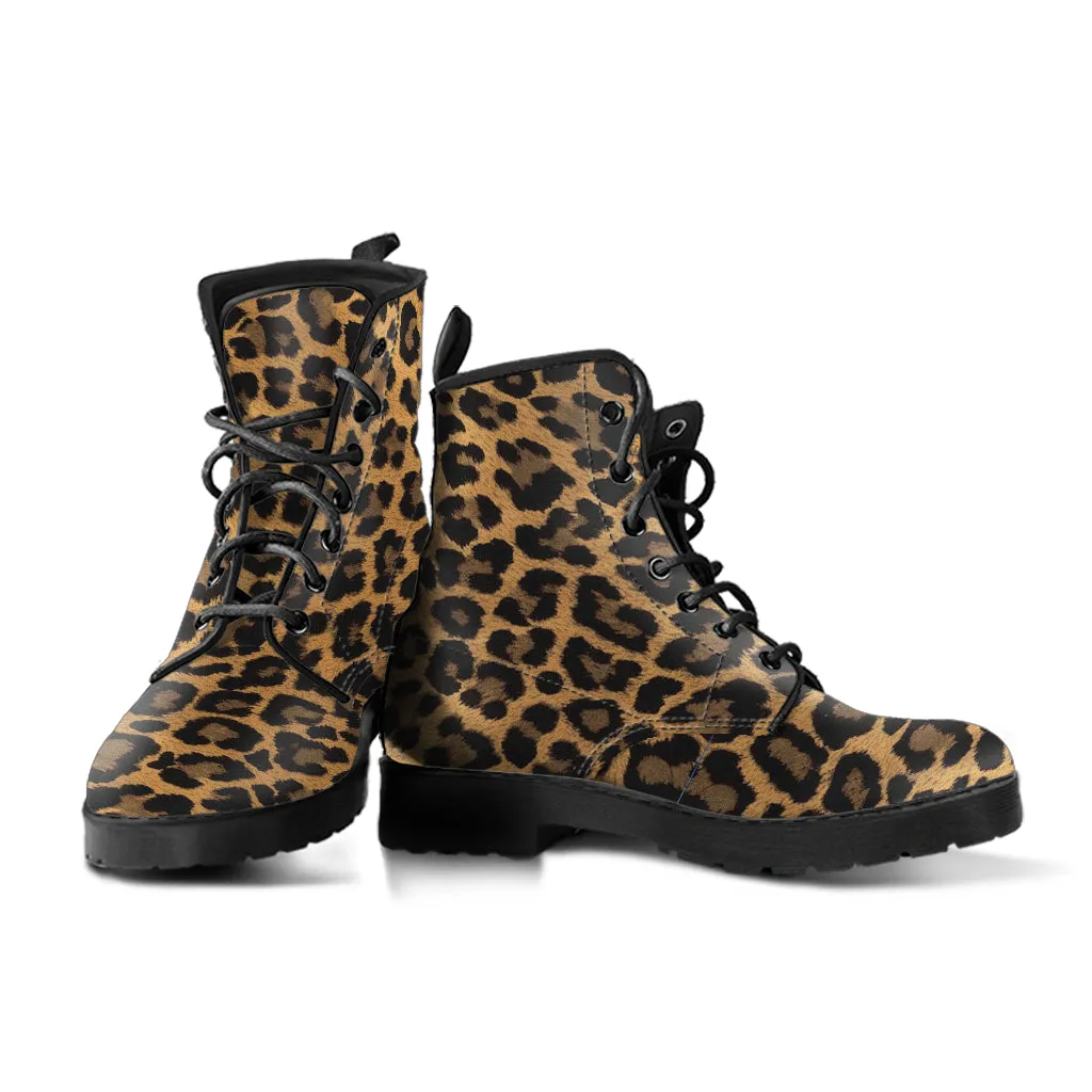 Leopard Leather Boots (Vegan)