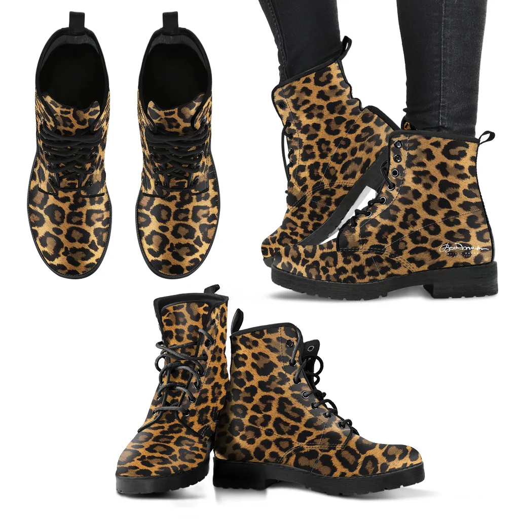 Leopard Leather Boots (Vegan)