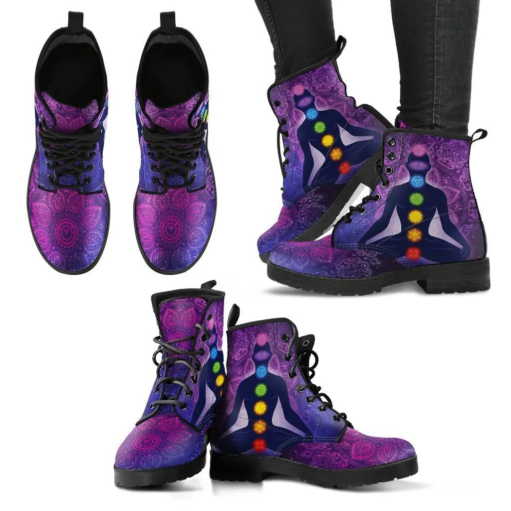 Mandala Chakra Leather Boots