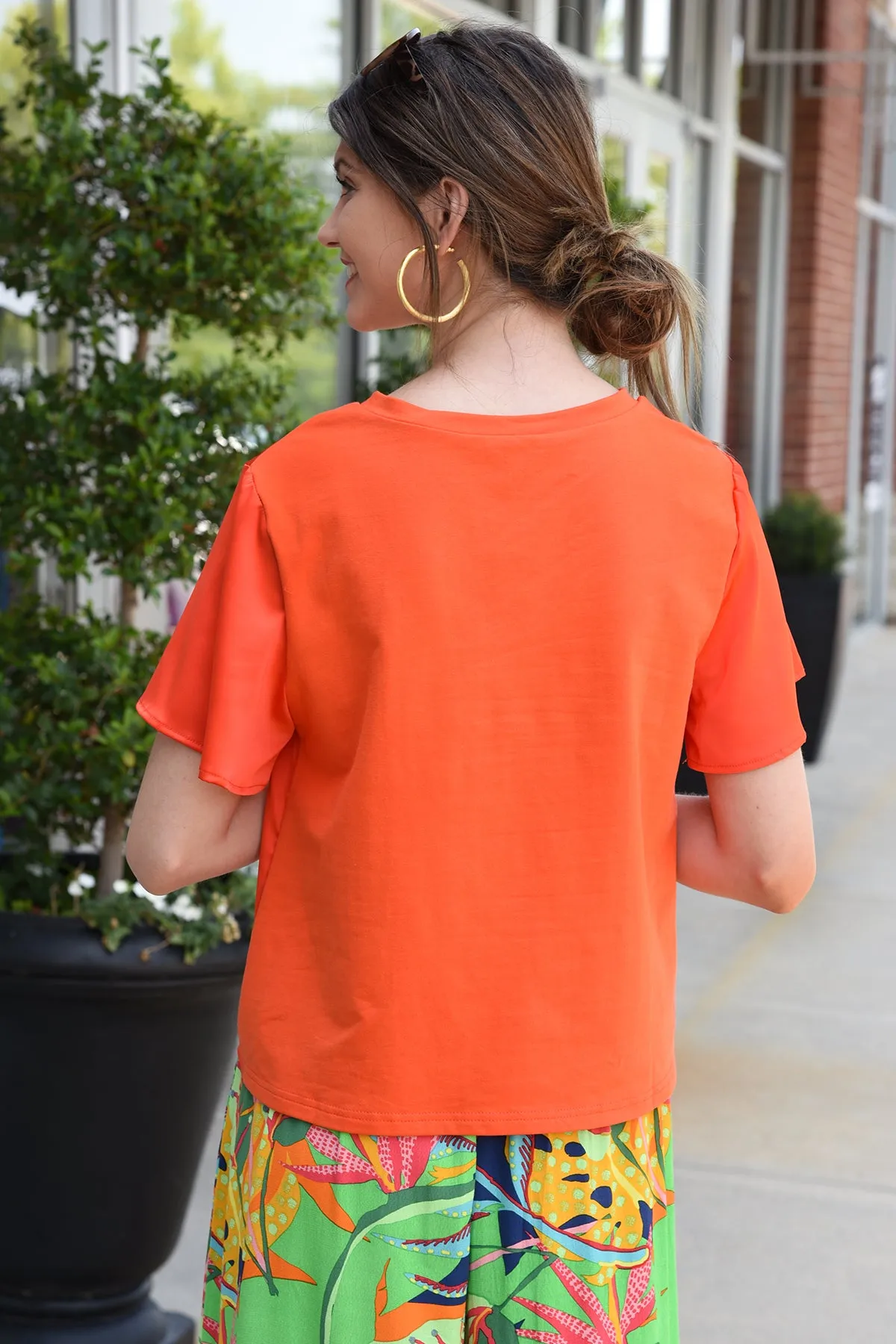 MATERIAL GIRL TOP - ORANGE