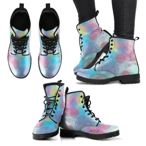 Multicolor Mandala Leather Boots