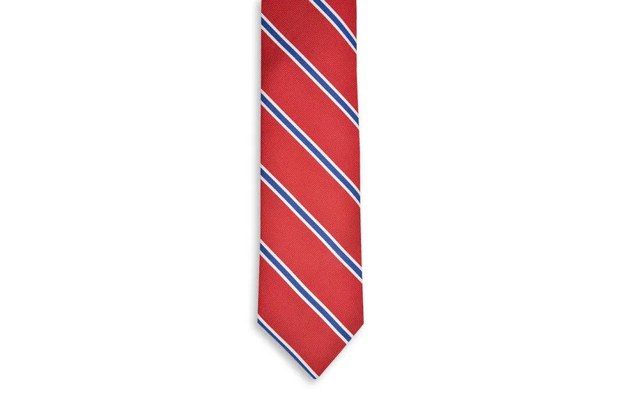 Noble Stripe Necktie - Red