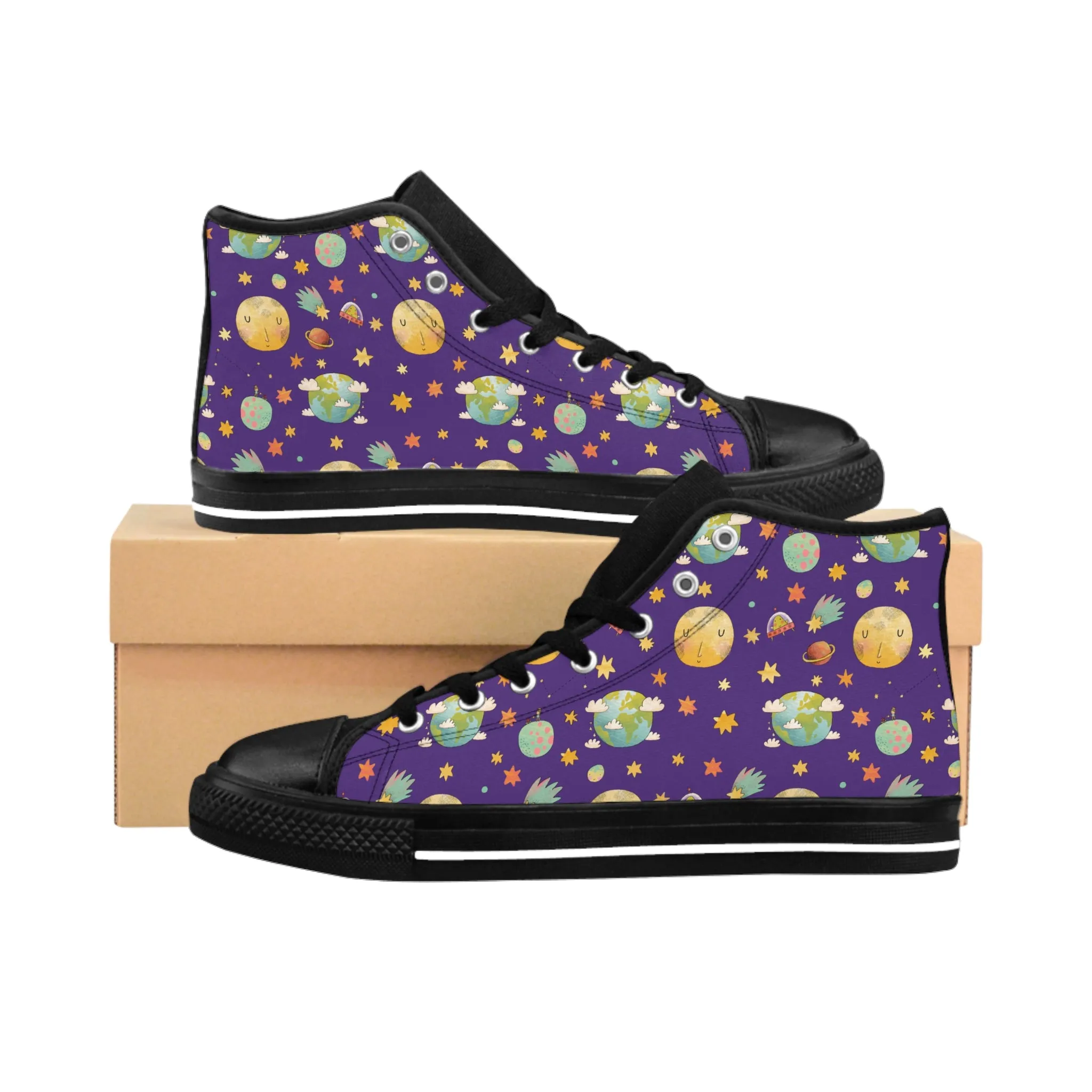 Planet Night Sky Men's Classic Sneakers