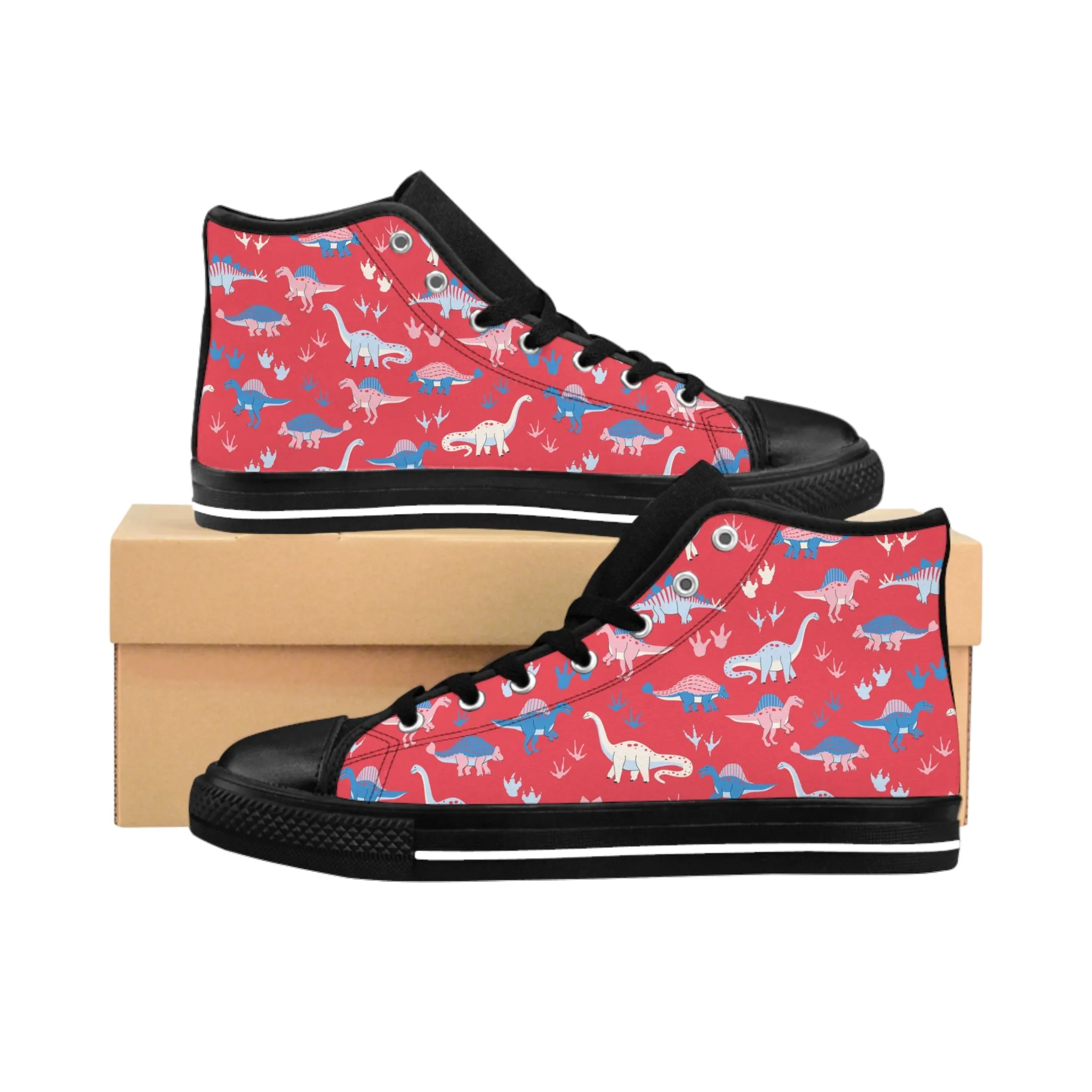 Red Dinosaurs Women's Classic Sneakers