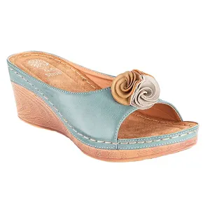 Sydney Blue Wedge Sandals